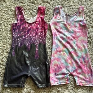 Girls gymnastics leotards with shorts (set of 2)